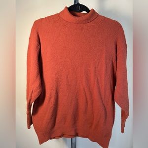 Aritzia Wilfred Free burnt orange sweater with fold over turtle neck super soft